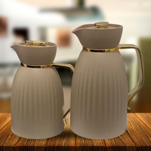 طقم ترامس شاي وقهوة بيج غامق كروس 05-6906