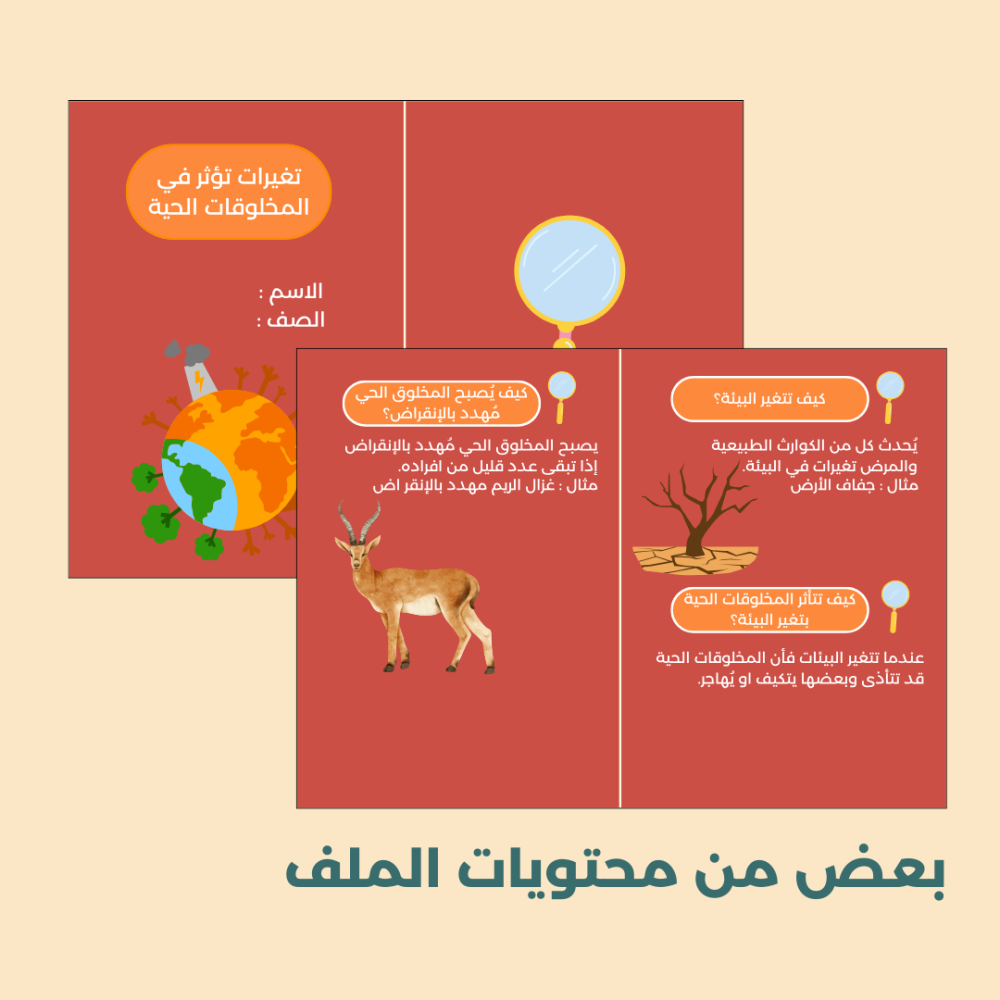 جميع مطويات العلوم للصف الثالث الابتدائي - الفصل الاول
