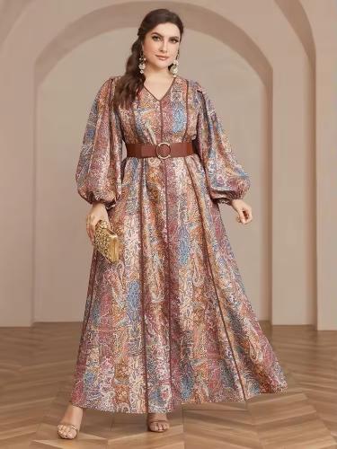 جلابيه من القماش المطبوع بمقاسات كبيره