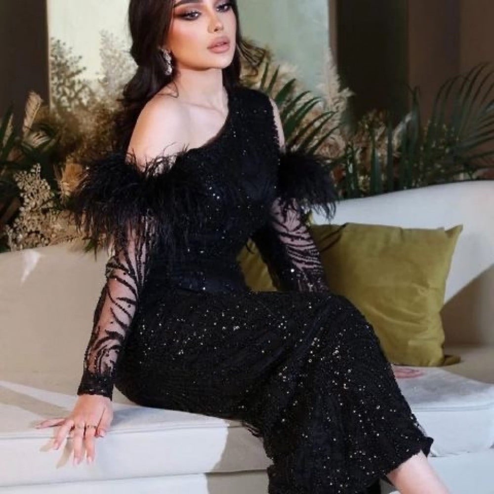 فستان اسود شك السهرة والمناسبات