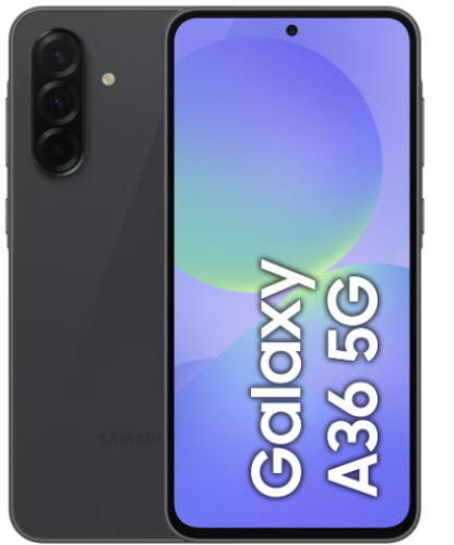 هاتف Galaxy A36 5G ثنائي الشريحة، لون أسود رائع، ذ...