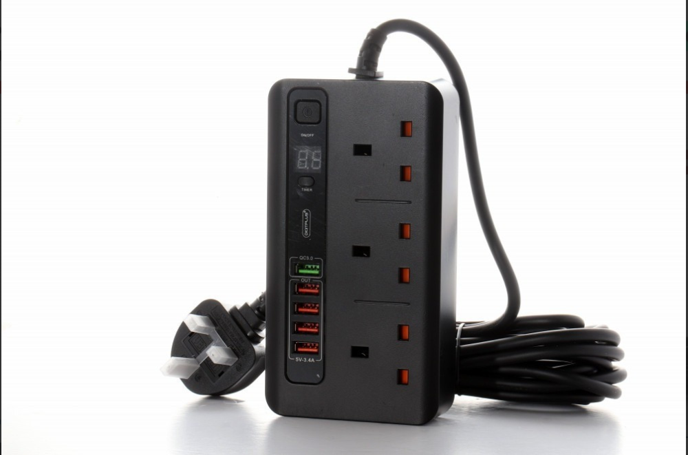 عرض اليوم الوطني التوصيلة الذكية 3 منافذ 2 يواس بي + 3 كيابل تايب سي