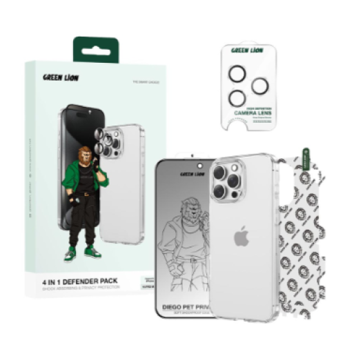 Green Lion 4 In 1 Defender بكج حماية للايفون