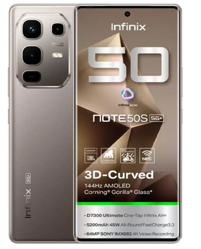 انفنيكس نوت 50 اس الجيل الخامس اللون التيتانيوم 256 جيجا