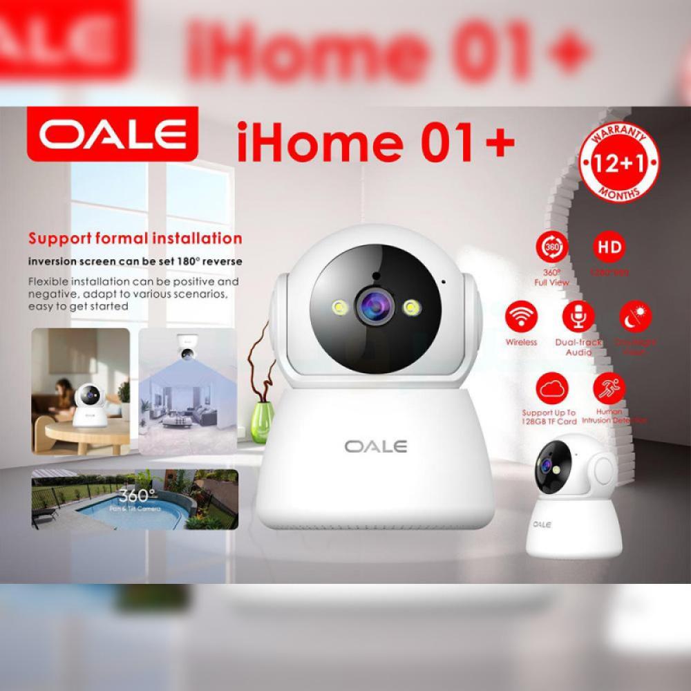 كاميرا مراقبة +OALE iHome 01 واي فاي صوتية بدقة 1080 بكسل وزاوية 360 درجة تدعم الرؤية الليلية بمصباحين واكتشاف الحركة