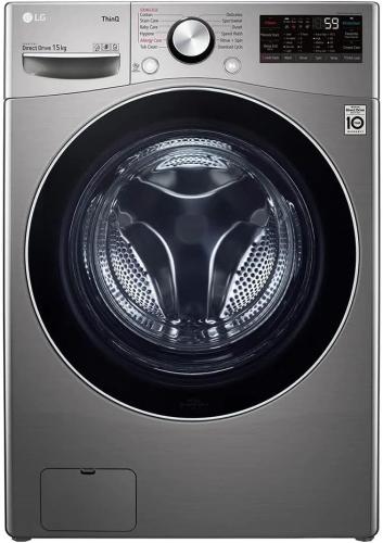 غسالة ملابس LG تعبئة أمامية ، 15 كيلو، بخار، واي ف...