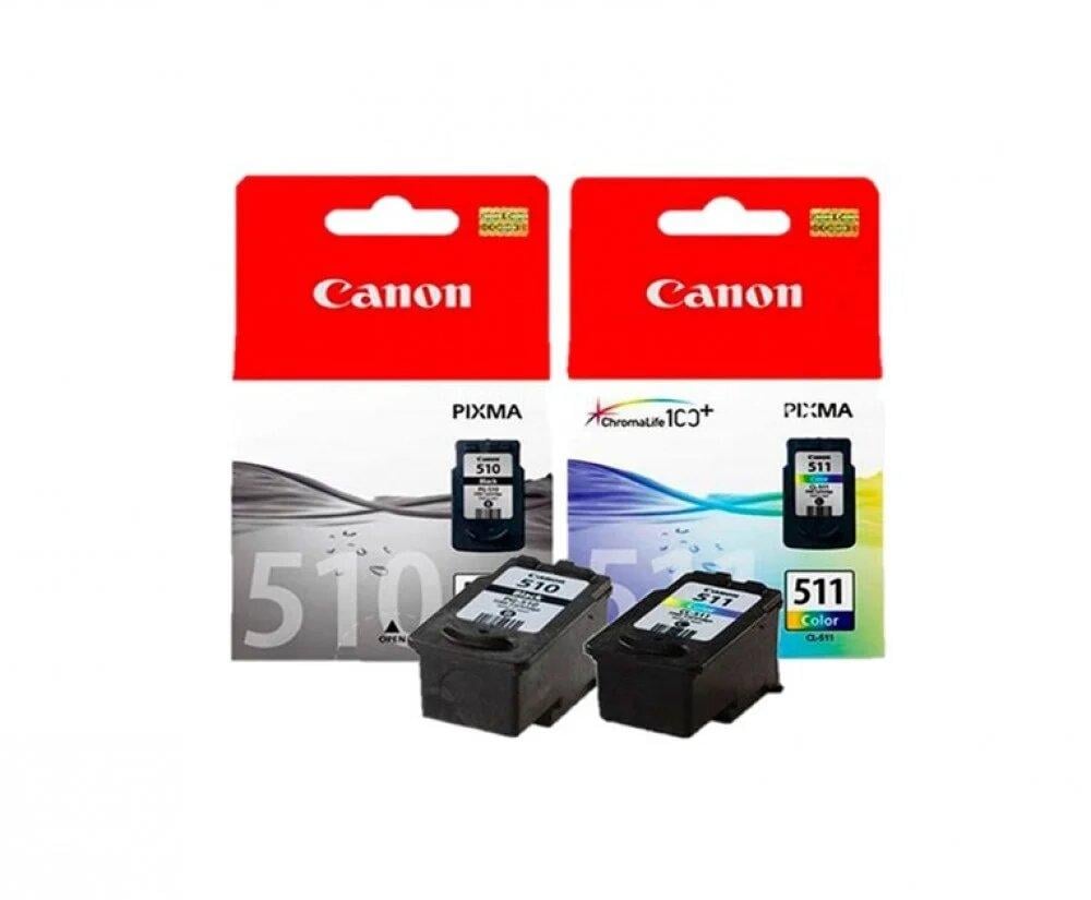 حبر طابعة كانون مجموعة من 510 اسود / 511 ثلاثي الألوان