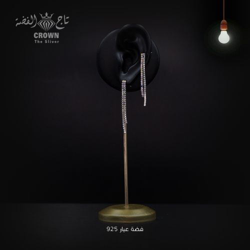 حلق تنس ملون ناعم نسائي فضة 925