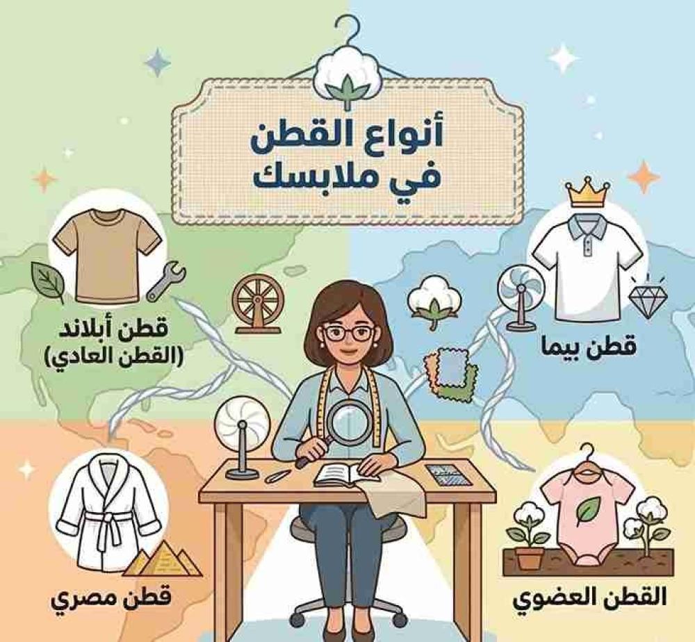 أنواع القطن في الملابس