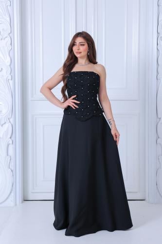 فستان سهرة أنيق باللون الأسود