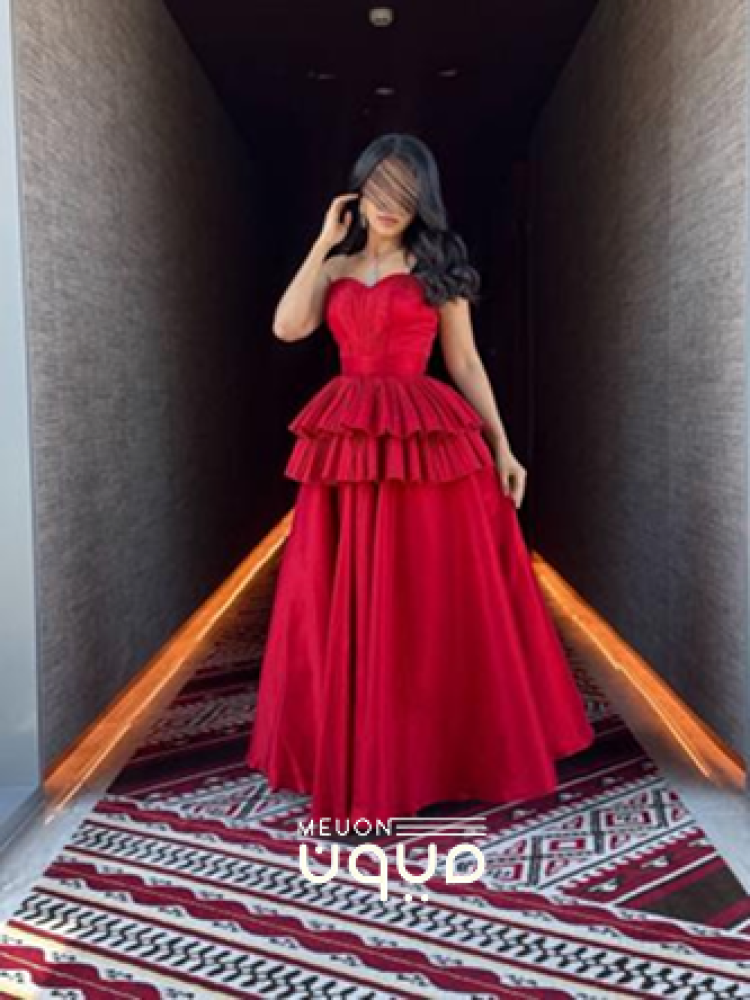 فستان سهرة احمر
