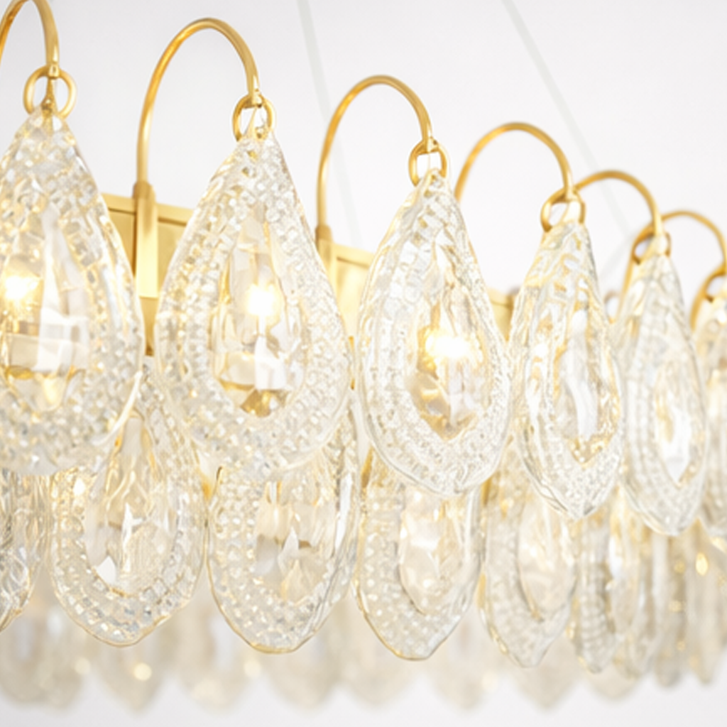 ثريا قطرات الذهب الملكية - (80+50) سم