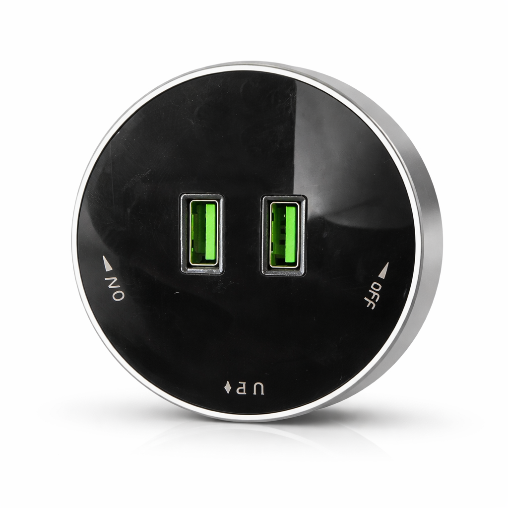 فيش USB مزوج تراك سكوت دائري اسود دائري