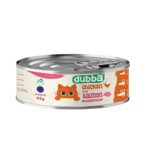 dubba معلبات للقطط 85g دجاج مع السالمون