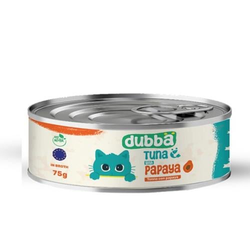dubba معلبات للقطط 75g تونة مع البابايا