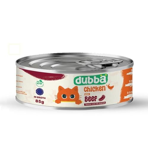 dubba معلبات للقطط 85g دجاج مع لحم البقر