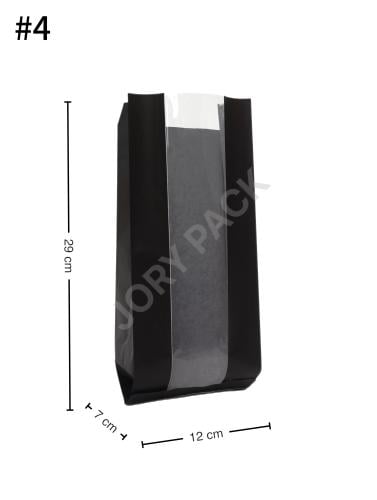 Black #4 Satchel White Window Paper Bag 1000/ctn