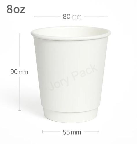 كوب قهوة 8 اونص طبقتين ورق ابيض 500 حبة