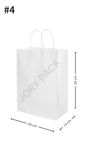 كيس #4 ورق ابيض بيد ملفوفه 200 حبة