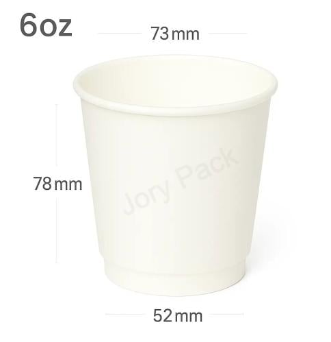 6oz Double Wall White Paper Cup 500/ctn