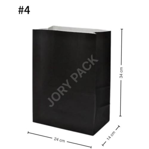 Black #4 White Paper No Handle Bag 200/ctn