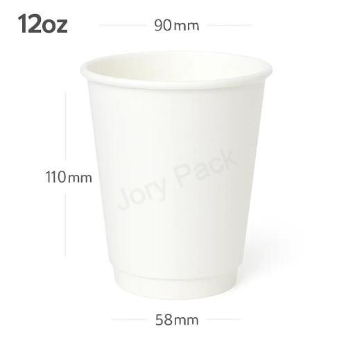 12oz Double Wall White Paper Cup 500/ctn