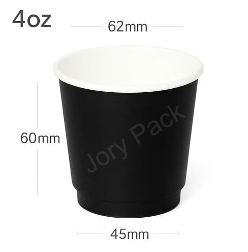 كوب قهوة 4 اونص اسود طبقتين ورق ابيض 500 حبة