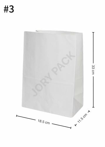 كيس #3 ورق أبيض بدون يد 200 حبة