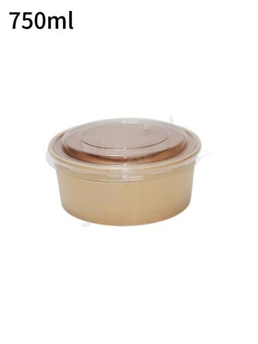 1000ml Kraft Paper Salad Bowl 300/ctn PET Lid