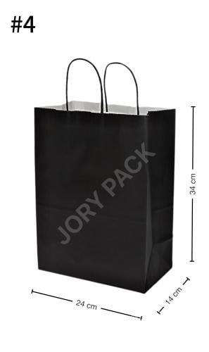 Black #4 White Paper Twisted Handle Bag 200/ctn