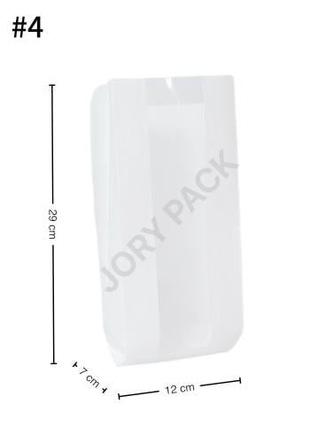 كيس 12×7×29 بدون قاعدة ورق ابيض بنافذة 1000 حبة