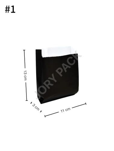 كيس بدون قاعدة 11×3×13 سم  اسود ورق ابيض 1000 حبة