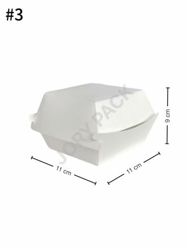 علبة برجر #3 ورق ابيض 200 حبة