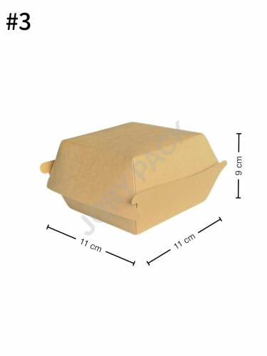 علبة برجر #3 ورق كرافت 200 حبة