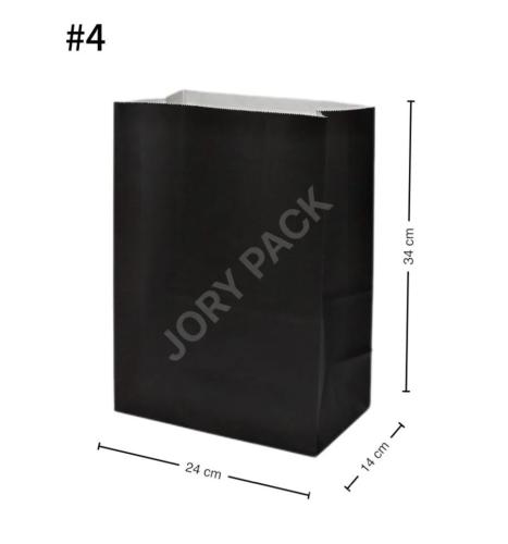 Black #4 White Paper Twisted Handle Bag 200/ctn