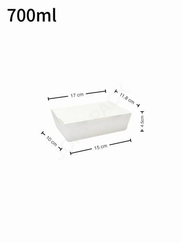 علبة طعام 700 مل ورق ابيض 200 حبة