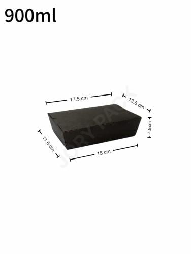 علبه طعام 900 مل اسود ورق كرافت 200 حبة