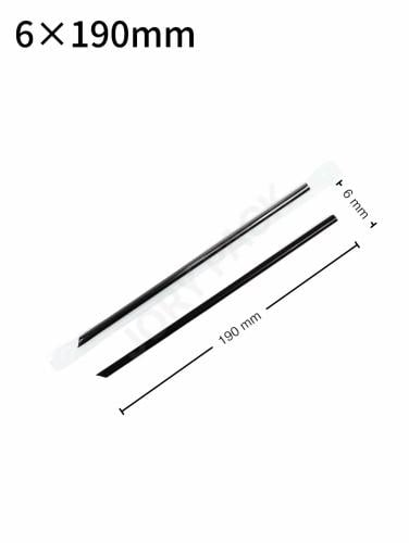 مزاز 6×190 مم بلاستيك اسود بغلاف بلاستيك شفاف 4000 حبة