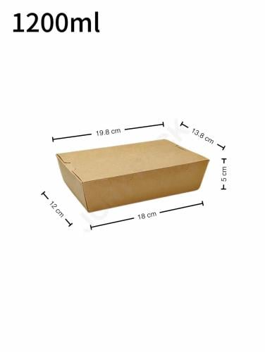 علبه طعام 1200 مل ورق كرافت 200 حبة