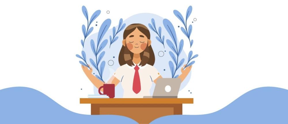 سيدة أعمال تتأمل