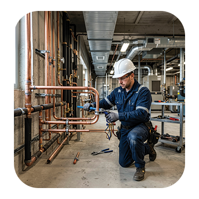 Copper piping section