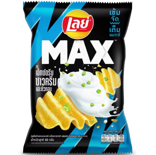 شيبس ليز ماكس تايلاندي نكهة الكريمة الحامضة والبصل