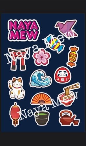 ملصقات بطابع ياباني (NAYA MEW)، شريحة (A6) واحدة