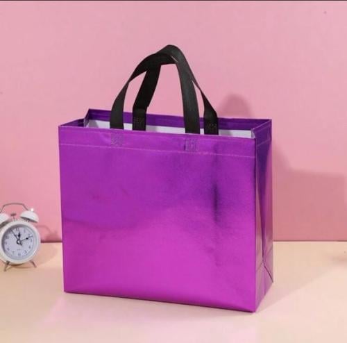حقيبة/كيس هدايا لامع قابل لإعادة الاستخدام (بنفسجي)