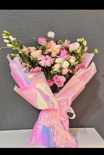 ورق تغليف هدايا، (وردي لامع/متوهج) قطعة واحدة