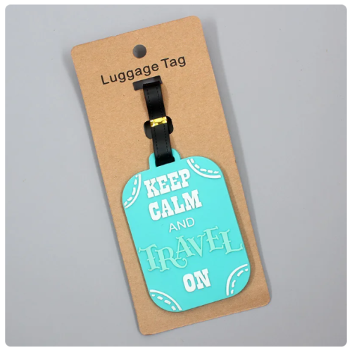 تعليقة تعريف لحقيبة السفر(KEEP CALM AND TRAVEL ON) قطعة واحدة