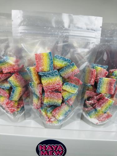 ميني جيلي شرائط الرينبو الحامض بالسكر