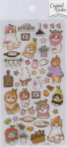 ملصقات فاخرة (قطة تتناول الإفطار)، شريحة ملصق واحدة