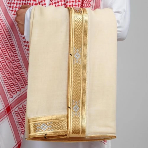 مشلح ديباج ملكي فاخرة بيج