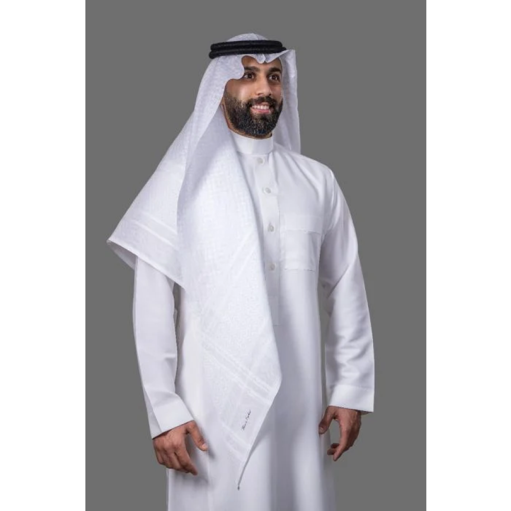 شماغ البسام جون لين ابيض الجديد - متجر شماغ شوب